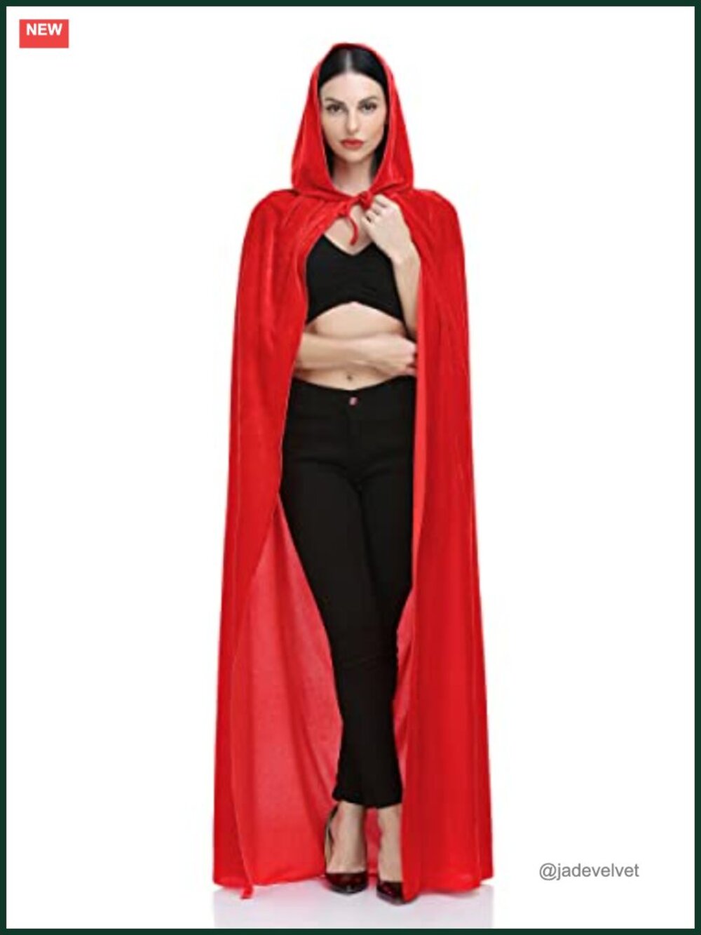 Velvet Hooded Cape Unisex Cloak Halloween Cosplay Costume Robe